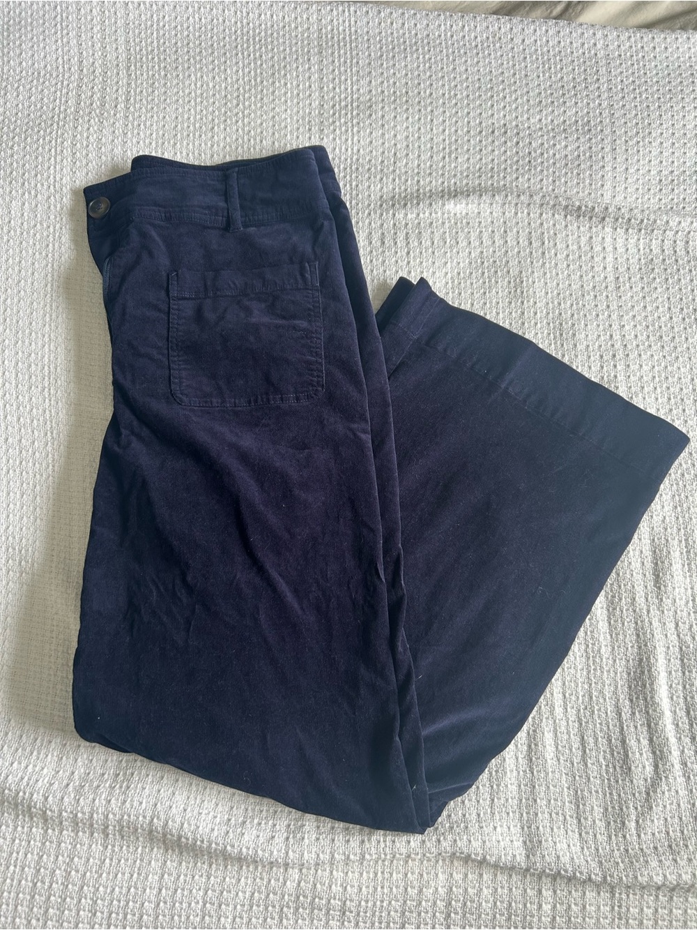 Carrie Noir Wide Leg Corduroy Pants in Deep Navy